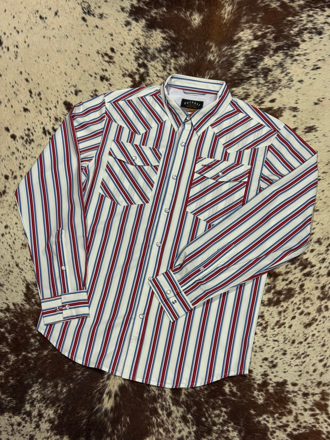 Outpost Performance Americana Stripe LS Pearl Snap Shirt