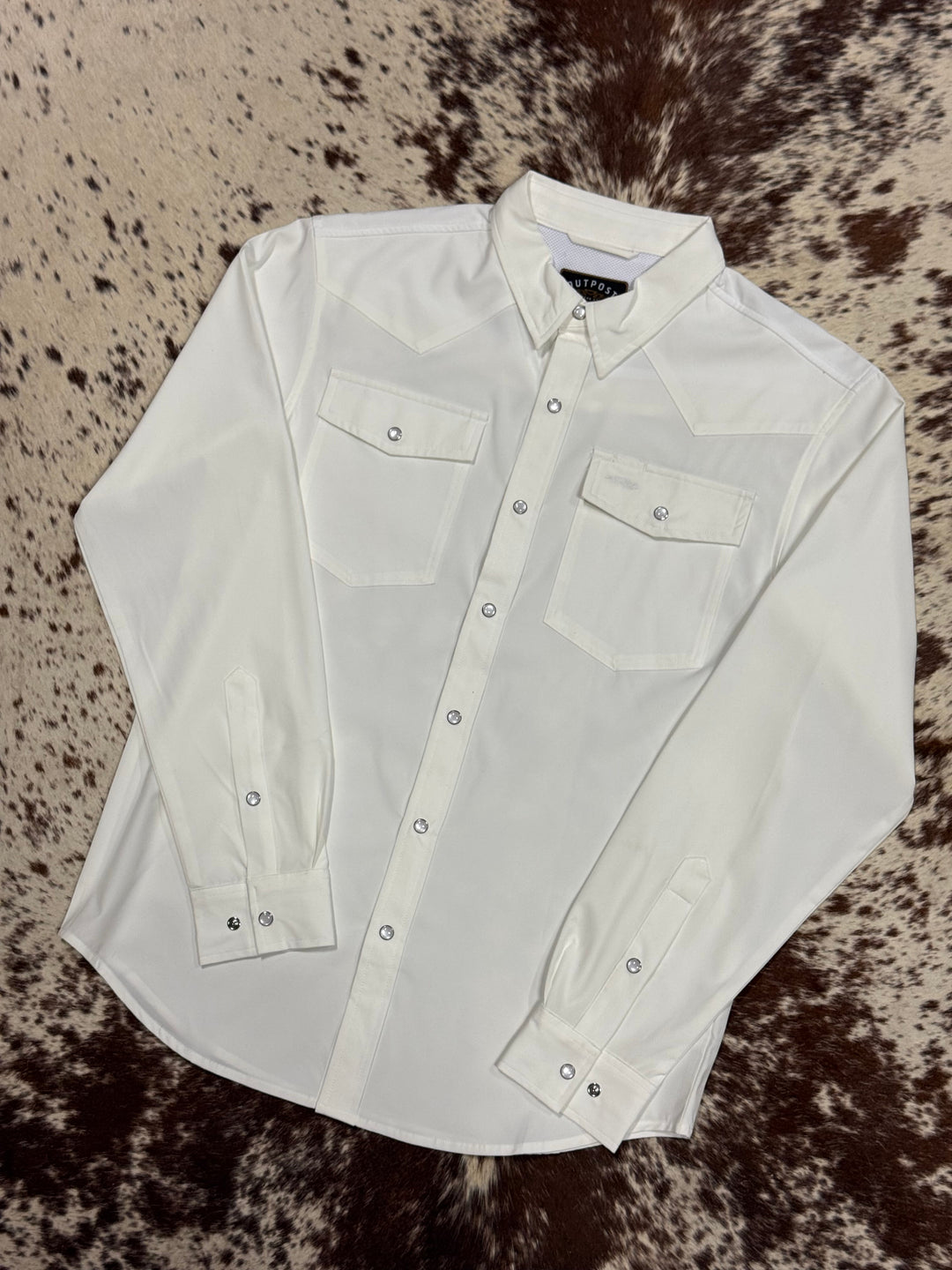 Outpost Performance White Pearl Snap LS Shirt