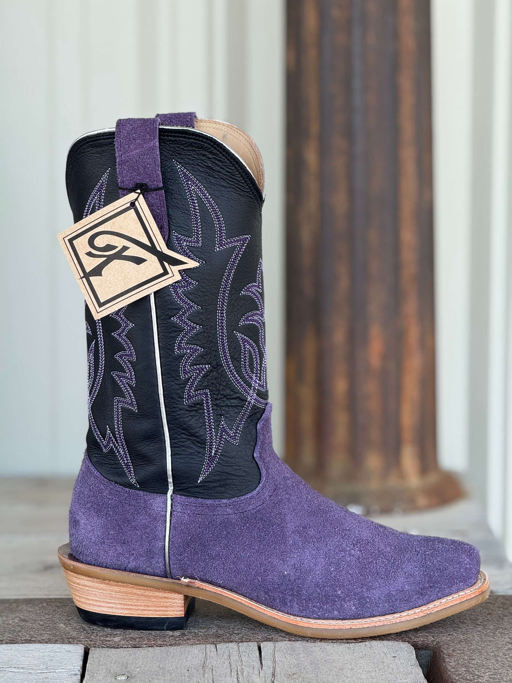 Fenoglio Boot Co. | Grape Roughout Boot | Side View