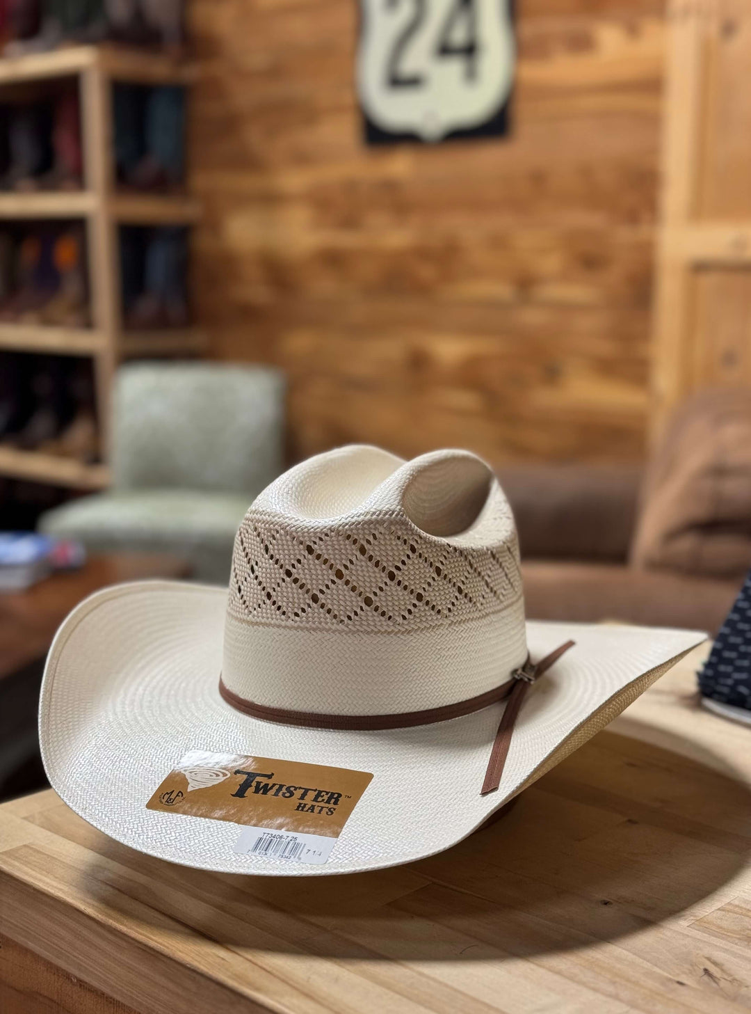 Twister | 30X Shantung 4 1/4" Cattleman's Straw Cowboy Hat