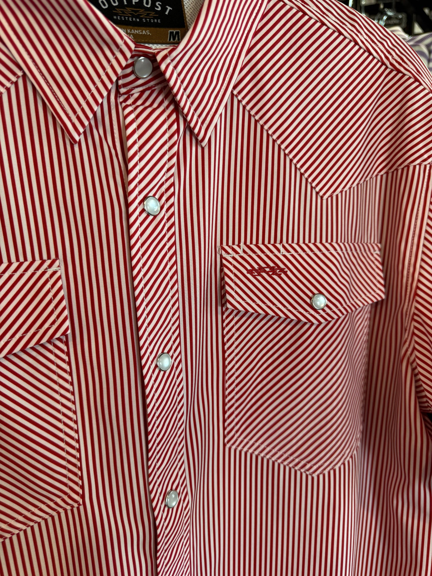 Outpost Performance Red Pinstripe SS Pearl Snap Shirt – Outpost