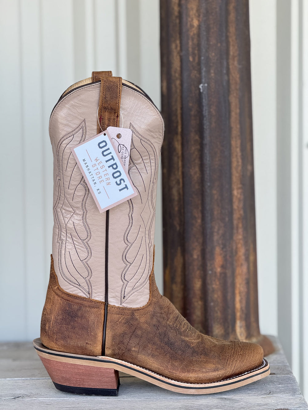 Anderson Bean | Natural Brahma Bison Cutter Toe Boot | Side View