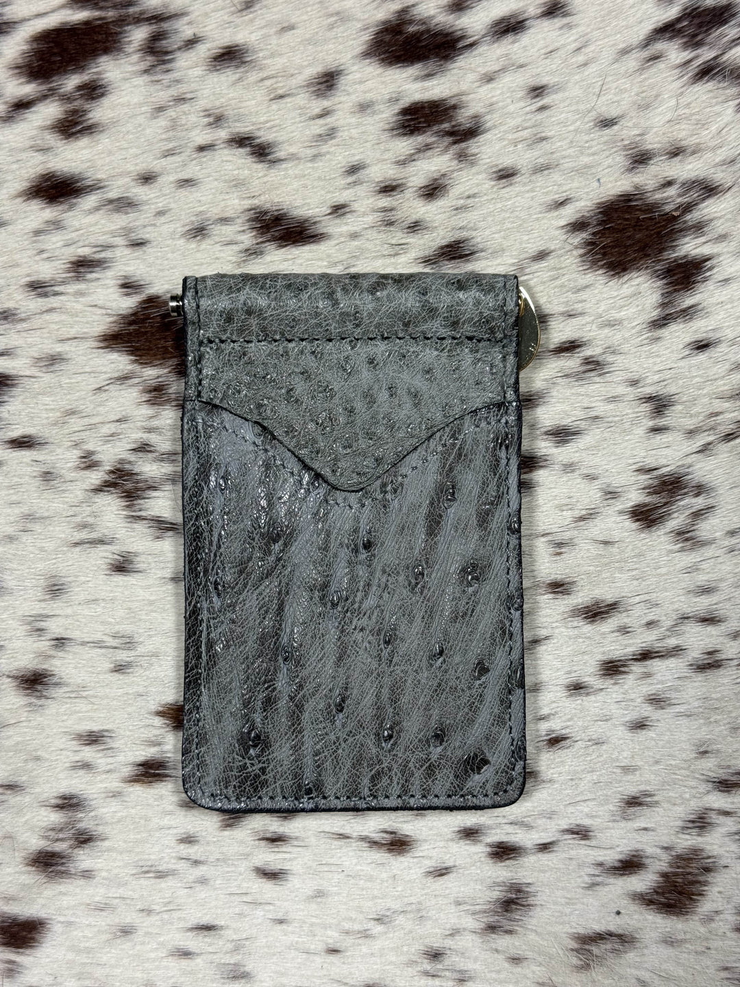 Fenoglio | Grey Ostrich Money Clip Wallet
