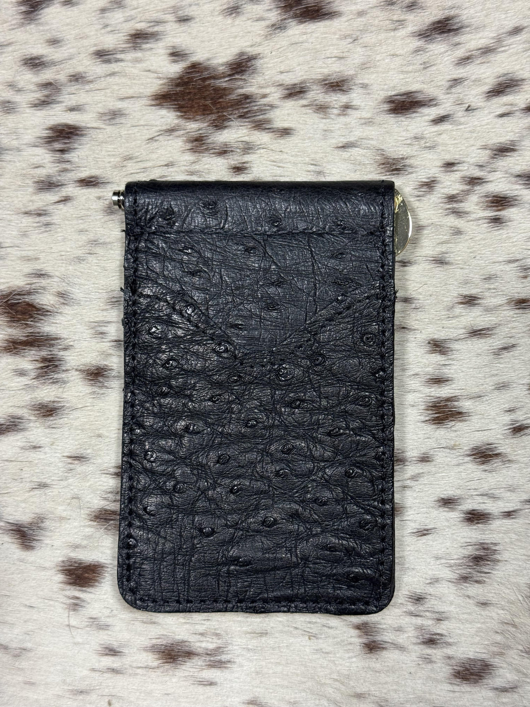 Fenoglio | Black Ostrich Money Clip Wallet