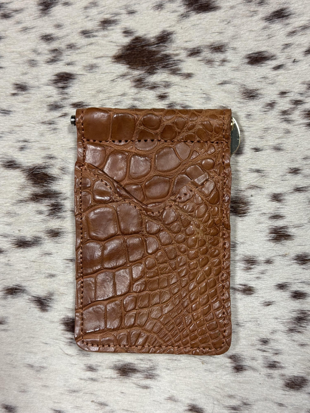 Fenoglio | Cognac Caiman Money Clip Wallet
