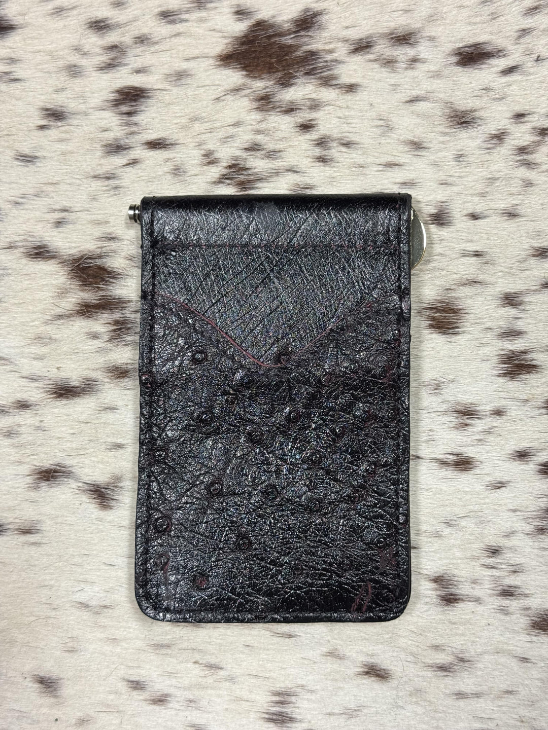 Fenoglio | Black Cherry Ostrich Money Clip Wallet