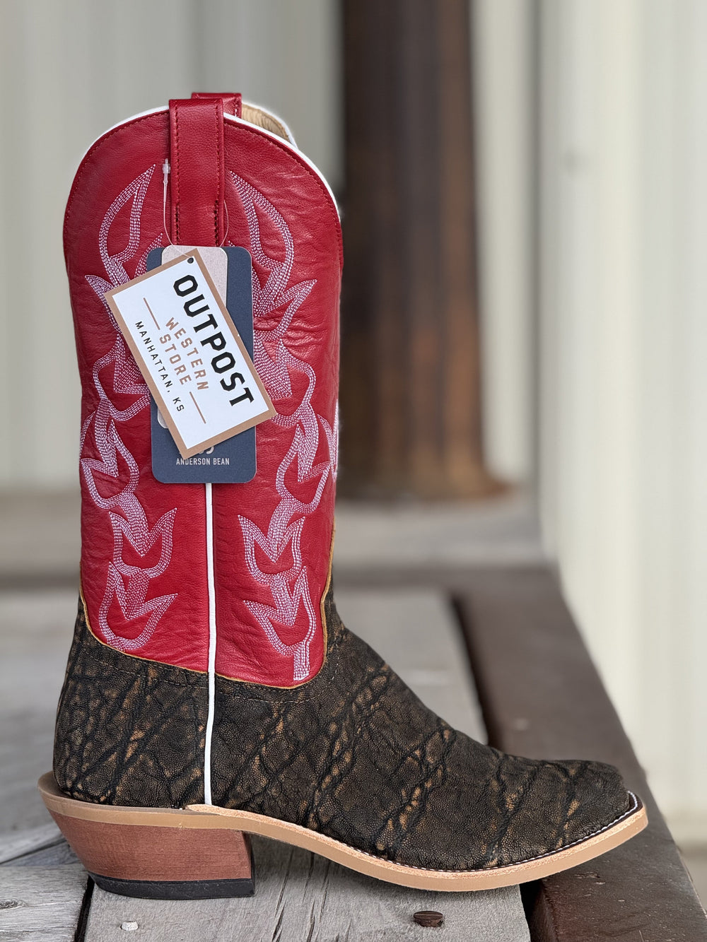 Anderson Bean | Antique Saddle Safari Elephant Cutter Toe Boot | Side View