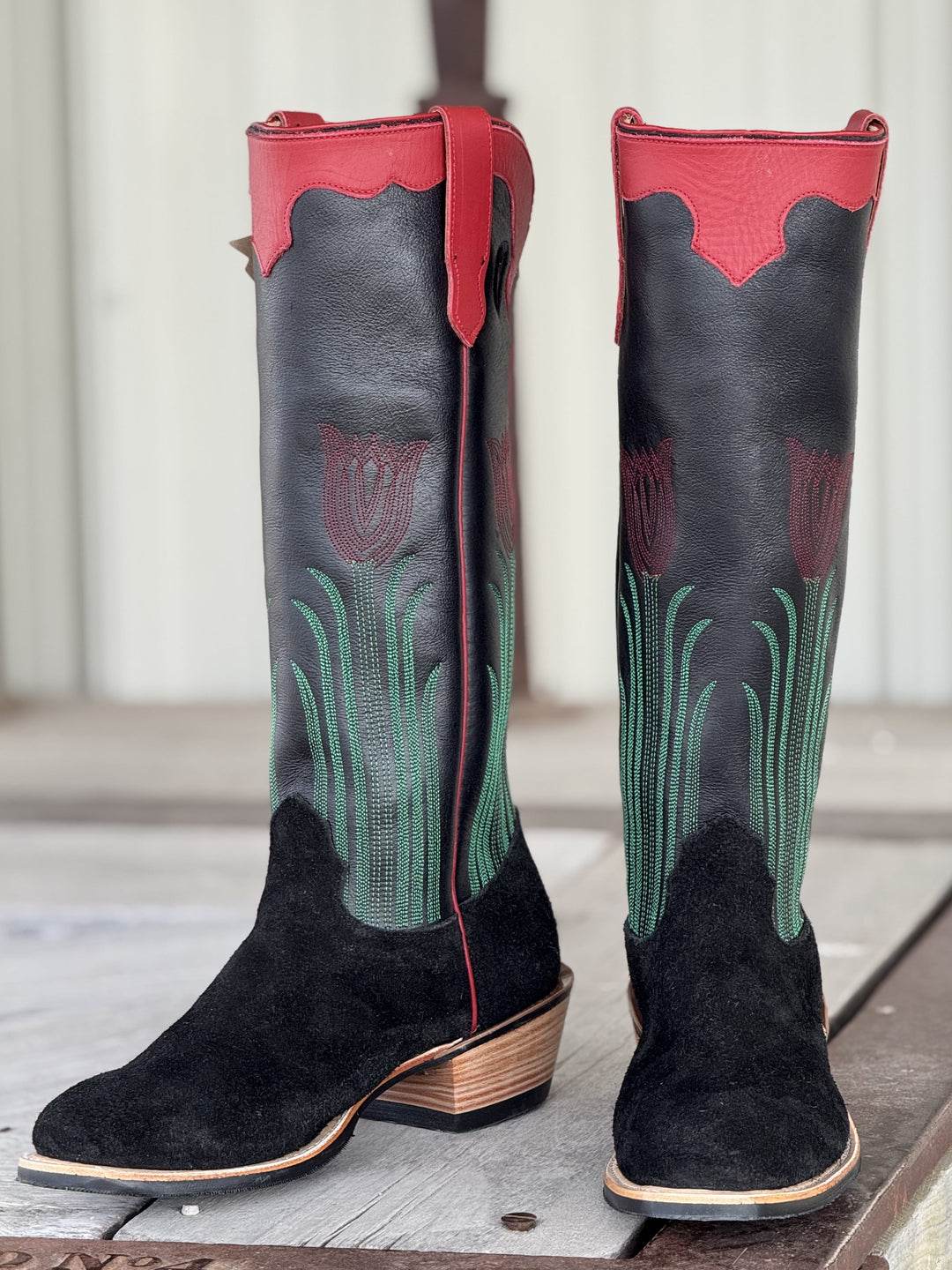 Fenoglio Boot Co. | Black Twisted Shoulder R/O Tall Top Boot