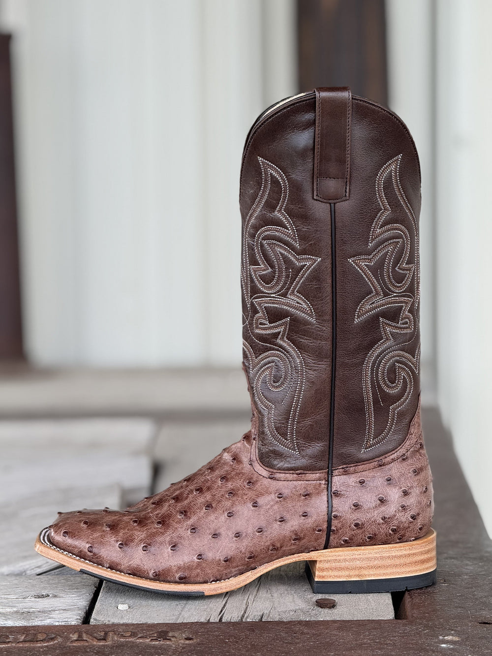 Horse Power Top Hand  | Kango Tobacco FQ Ostrich Boot | Side View