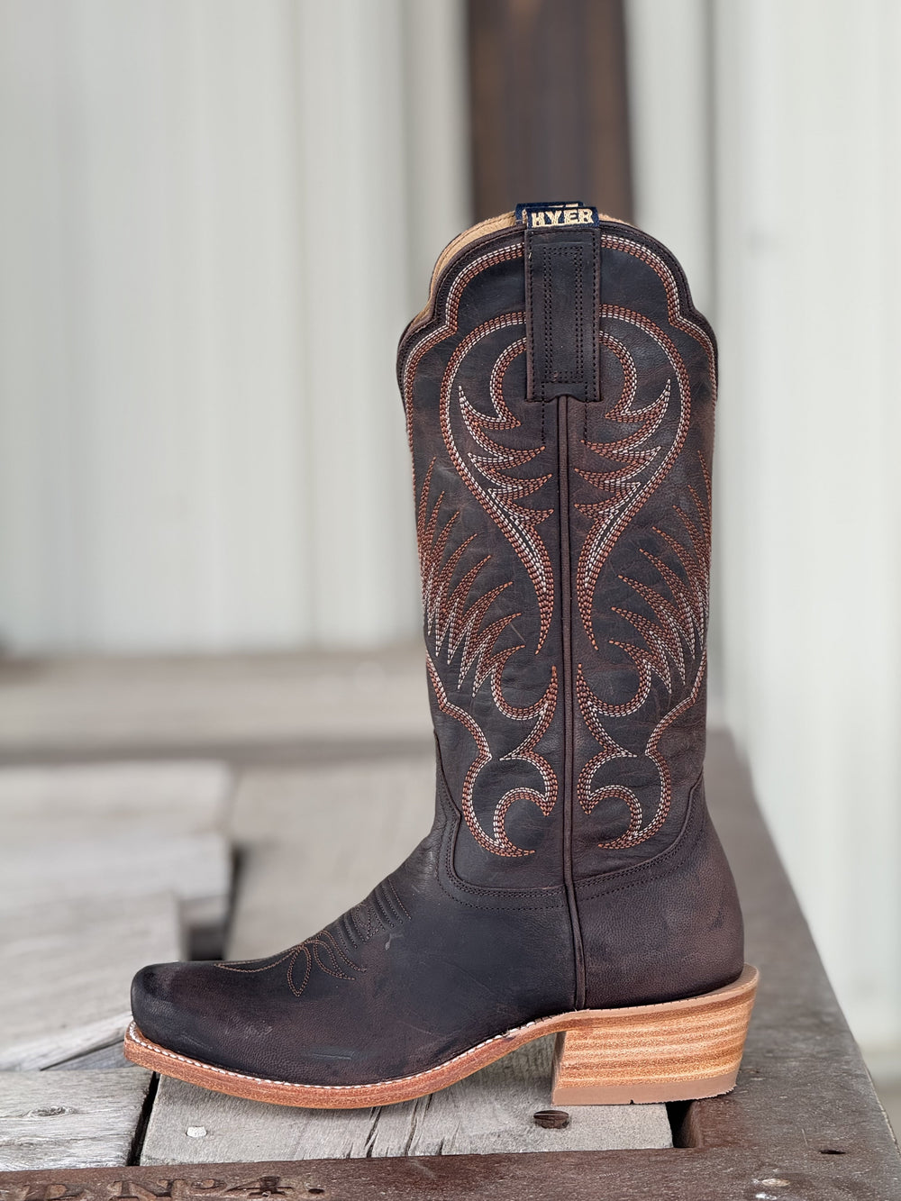 HYER Boot Co. | Leawood Chocolate Goat Boot | Side View