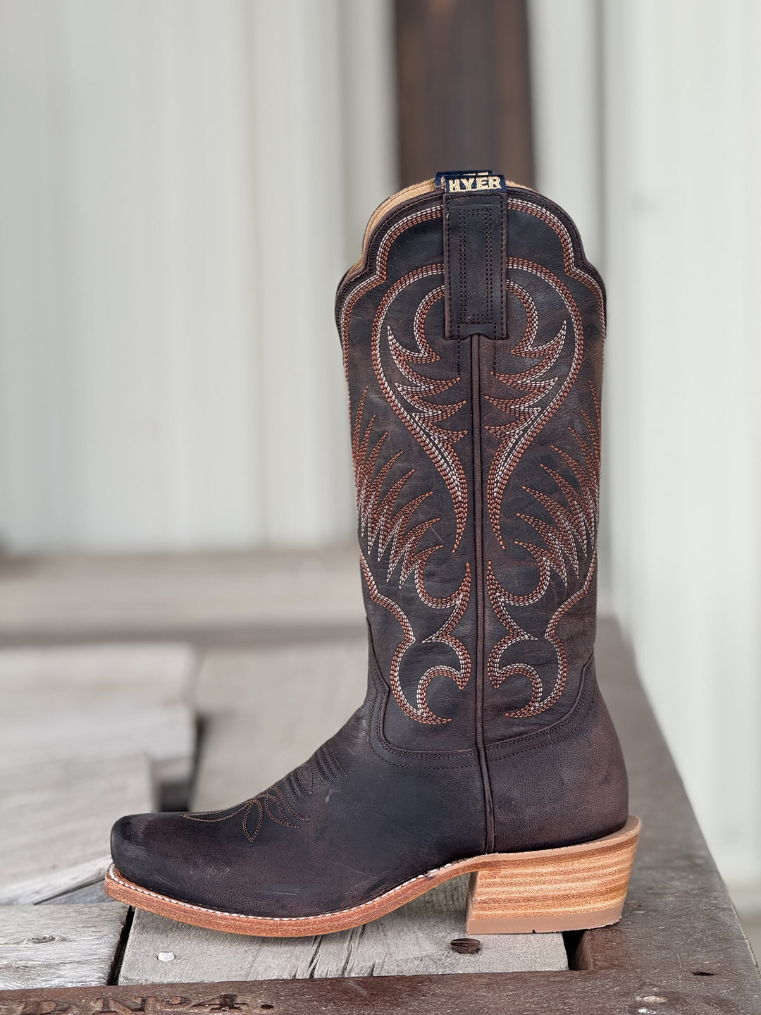 HYER Boot Co. | Leawood Chocolate Goat Boot | Side View