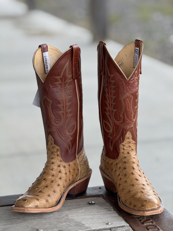 Anderson Bean | Umber Bruciato Full Quill Ostrich SQ Toe Boot