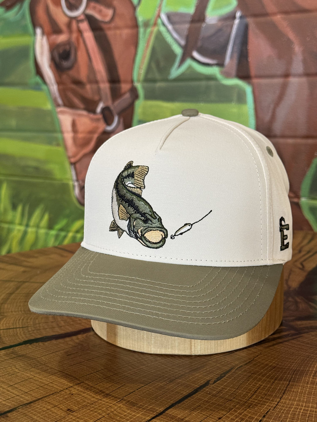 Embry Outdoors | Cream/Green Bass Cap