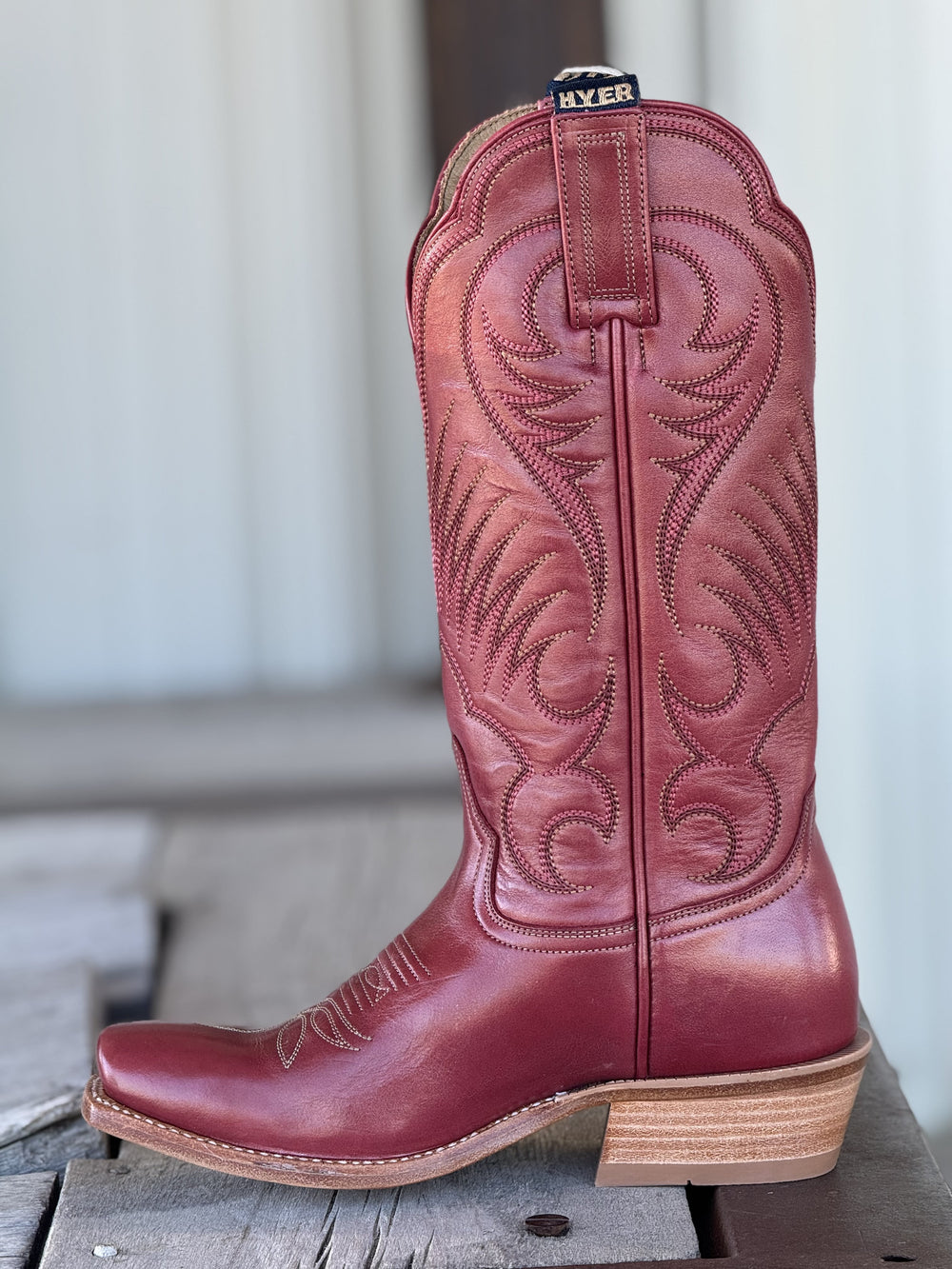 HYER Boot Co. | Leawood Red Cowhide Boot | Side View