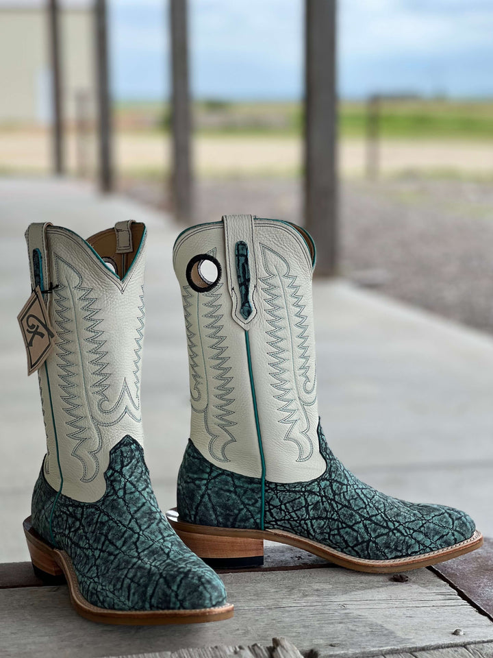 Fenoglio Boot Co. | Turquoise Safari Elephant Boot