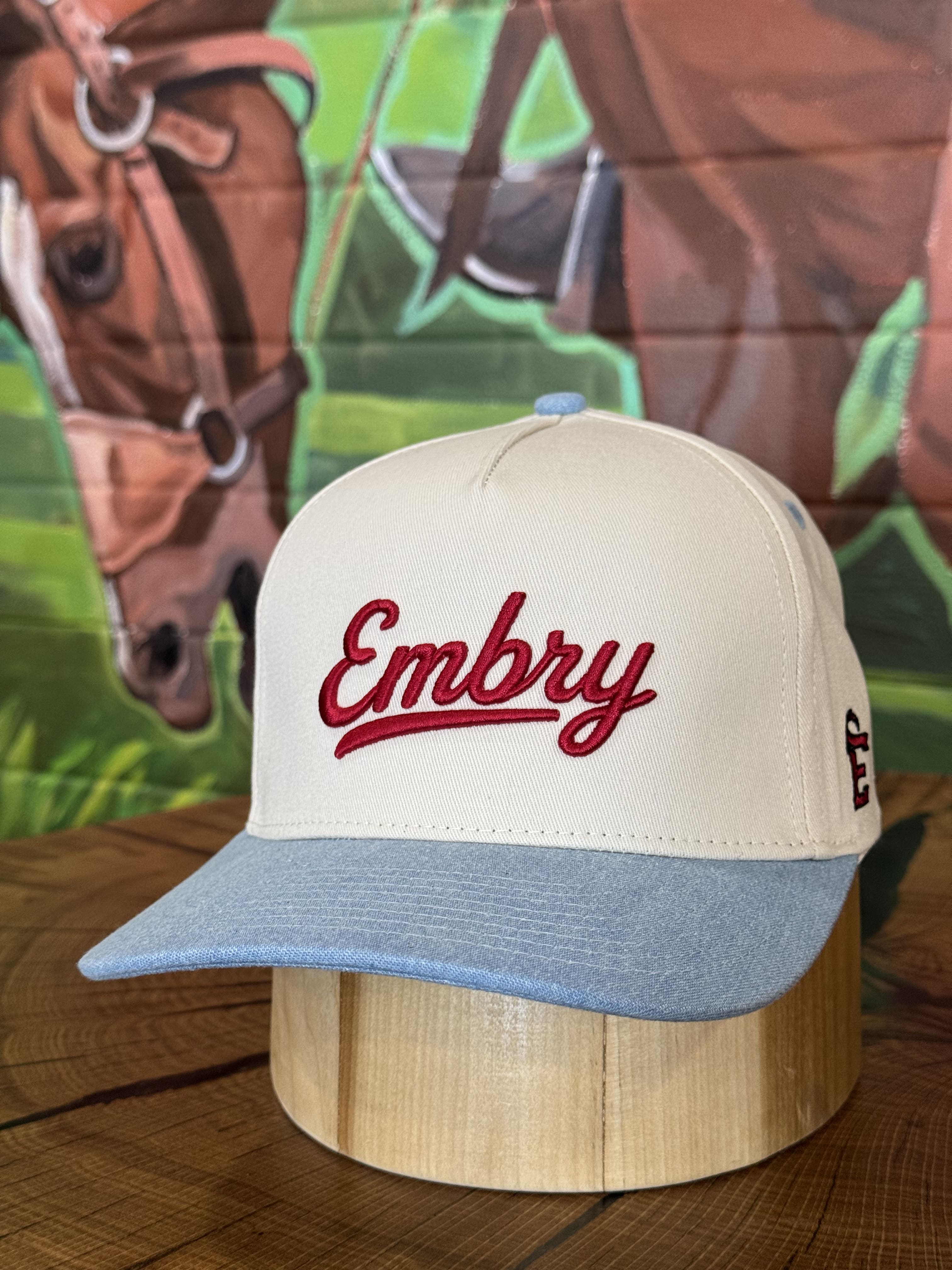 Embry Outdoors | Cream/Denim - 3D Logo Patch Cap – Outpost Western Store