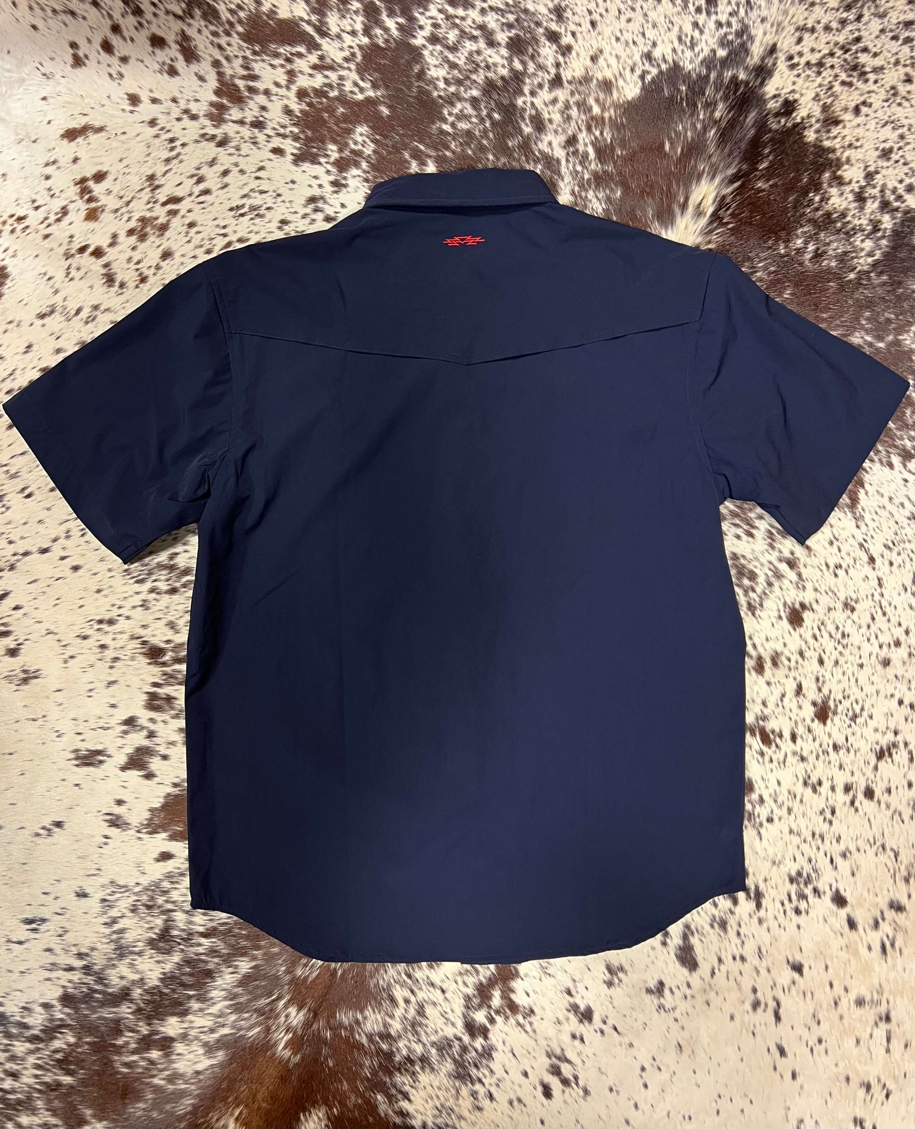 Outpost Performance Navy Pearl Snap SS Shirt – Outpost Western Store