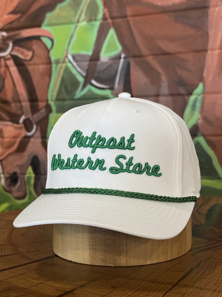 Outpost Script Richardson 258 Rope Cap | White/Kelly Green Rope