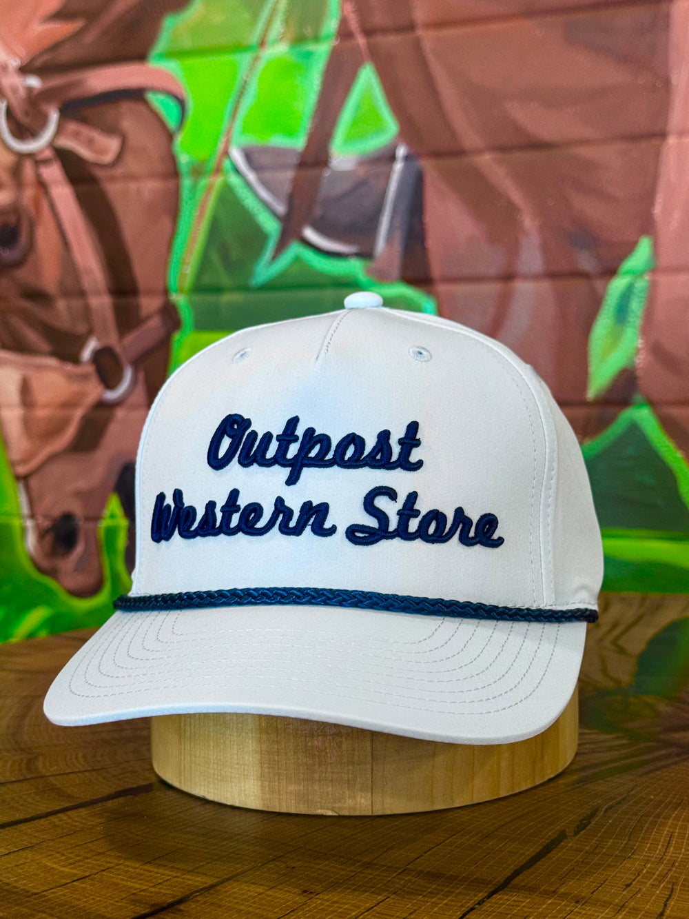 Outpost Script Richardson 258 Rope Cap | Soft Blue/Navy Rope