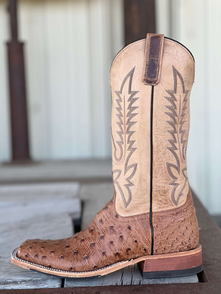 Anderson Bean | Brandy Bruciato Full Quill Ostrich Boot | Side View