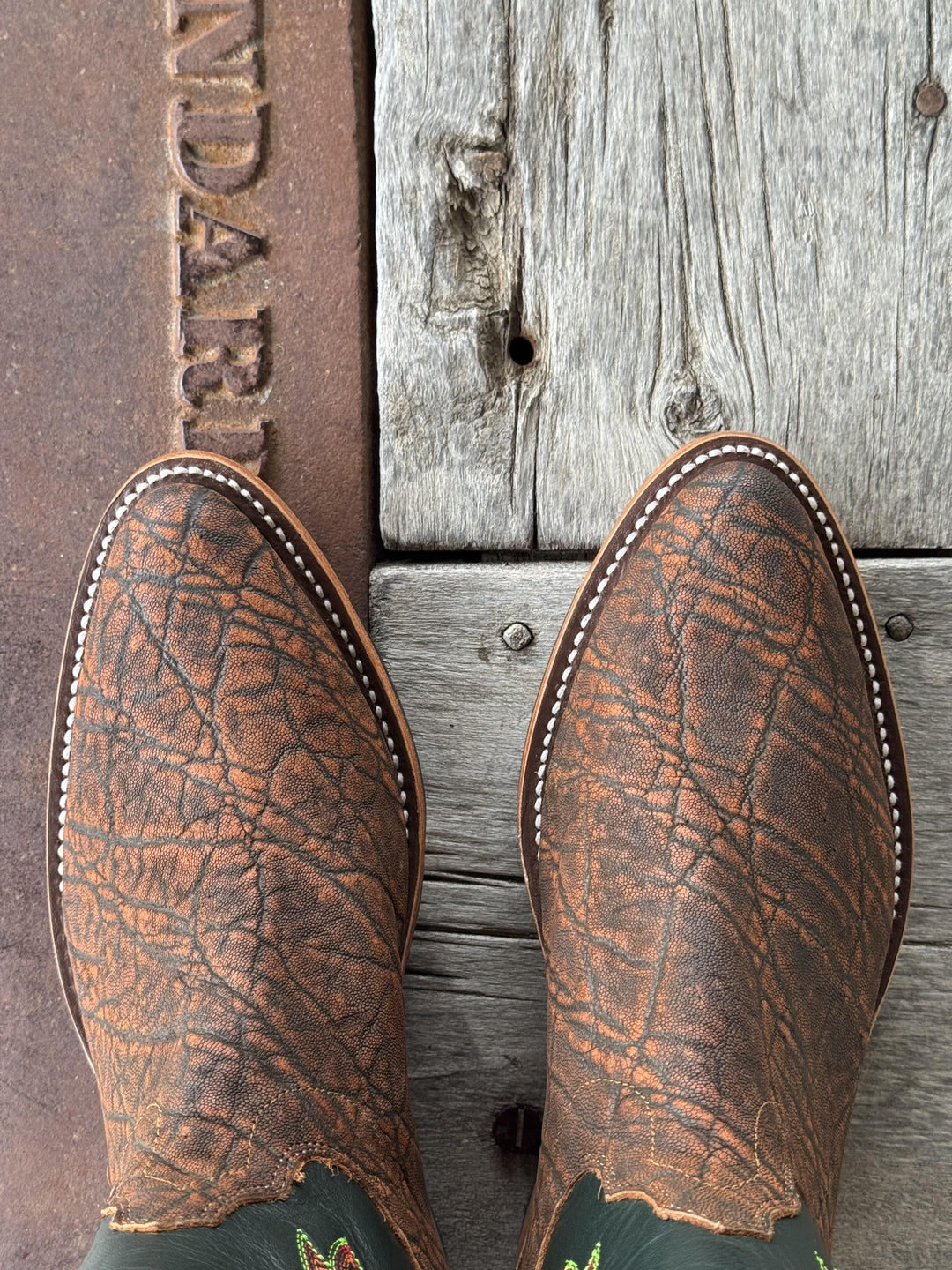 Anderson Bean | Cognac Safari Elephant J Toe Boot | Toe View