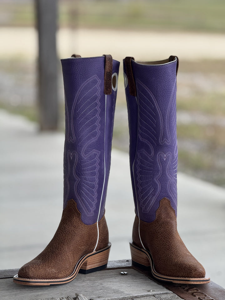 Olathe Boot Co. | Havana Tag Boar Purple Bulldozer Tall Top Boot