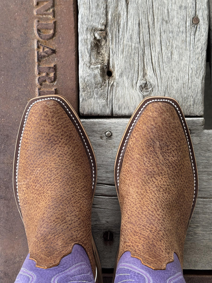 Olathe Boot Co. | Havana Tag Boar Purple Bulldozer Tall Top Boot | Toe View