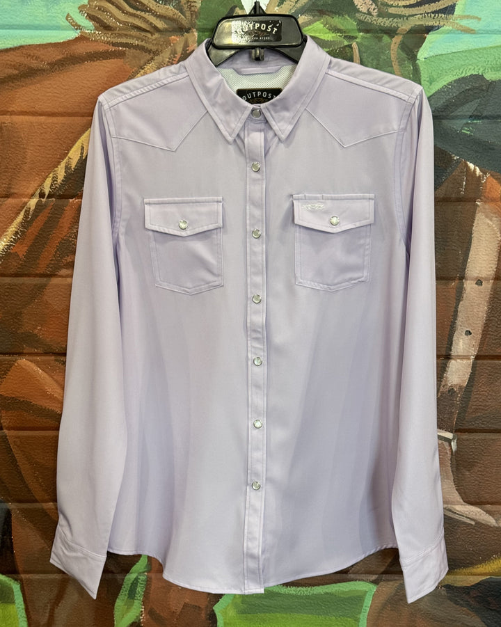 Outpost Women's Performance Lavender Pearl Snap LS Shirt