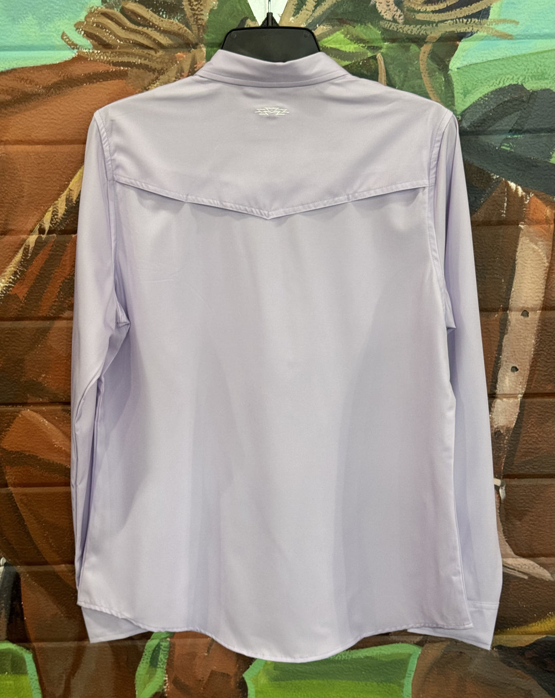 Outpost Women's Performance Lavender Pearl Snap LS Shirt | Back View