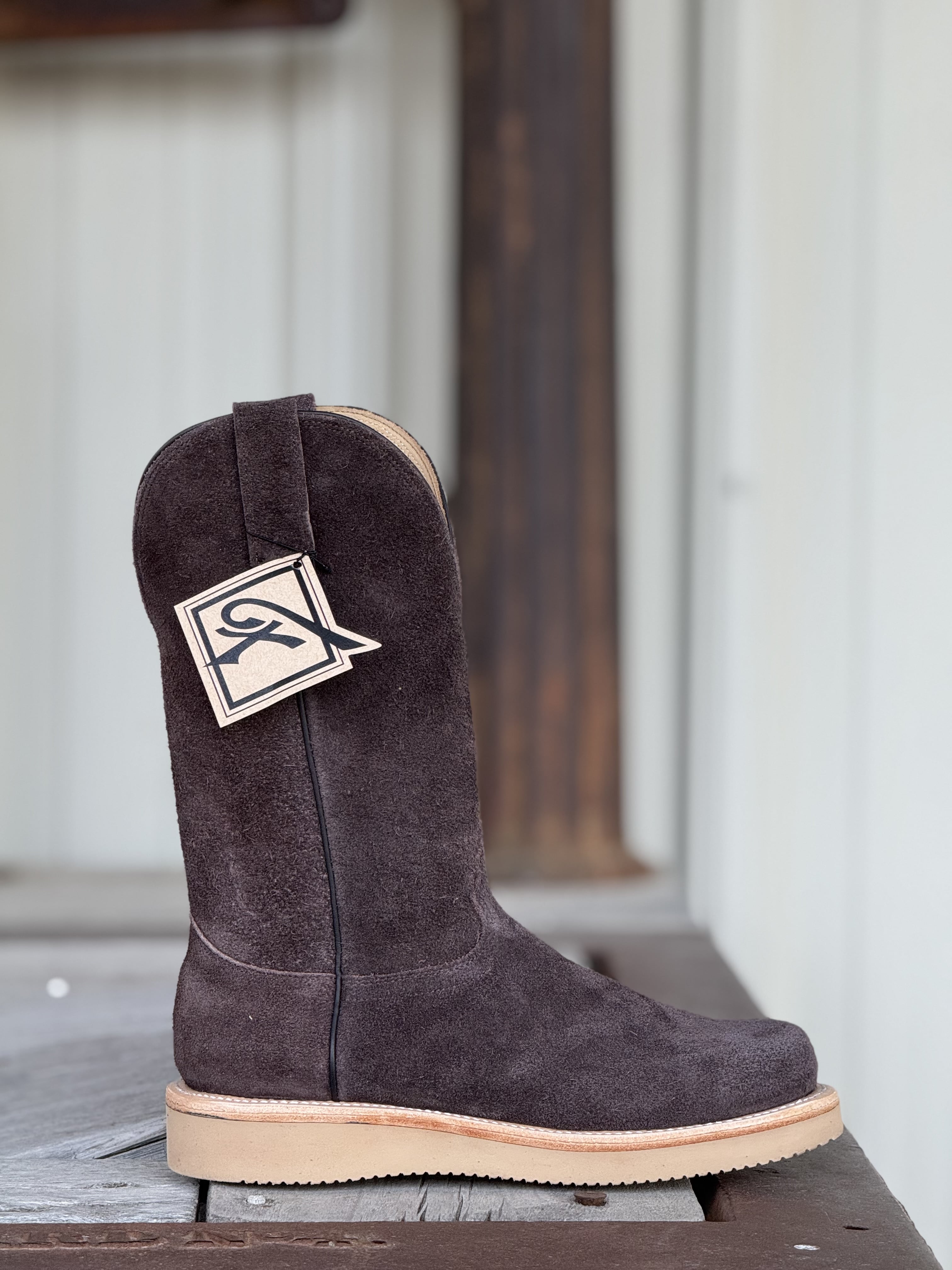 Fenoglio Boot Co. | Chocolate Fuji Roughout Work Boot – Outpost