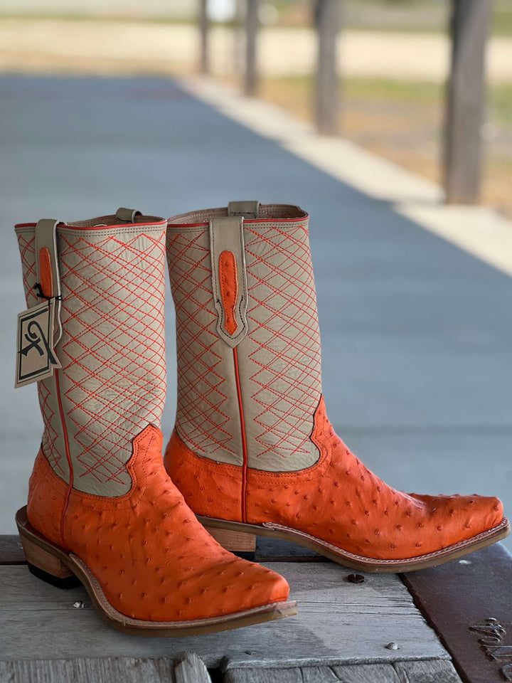 Fenoglio Boot Co. | Tangerine FQ Ostrich Boot