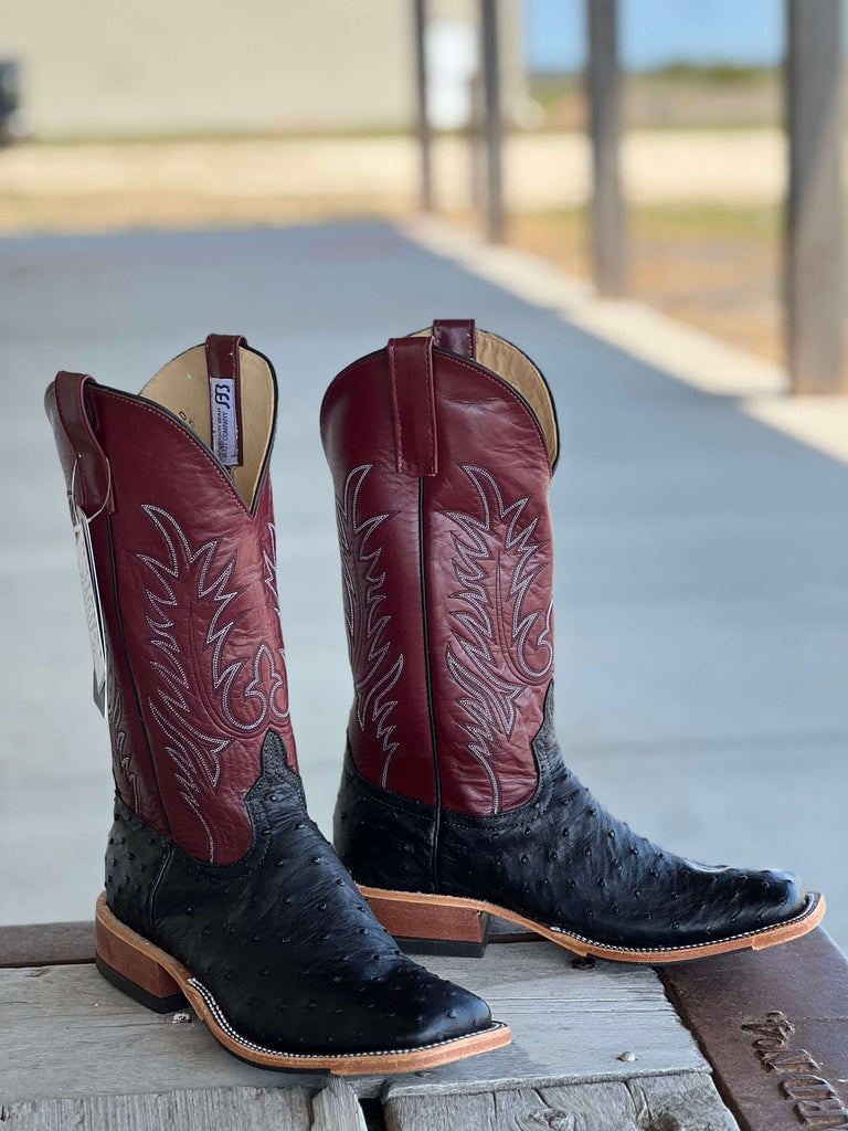 Anderson Bean Smooth Quill Ostrich Cowboy Square Toe Boots Black USA Made 14D IMG_3375.heic?v=1748549426&  main image 3