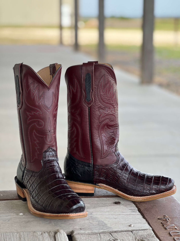 Fenoglio Boot Co. | Black Cherry Caiman Boot