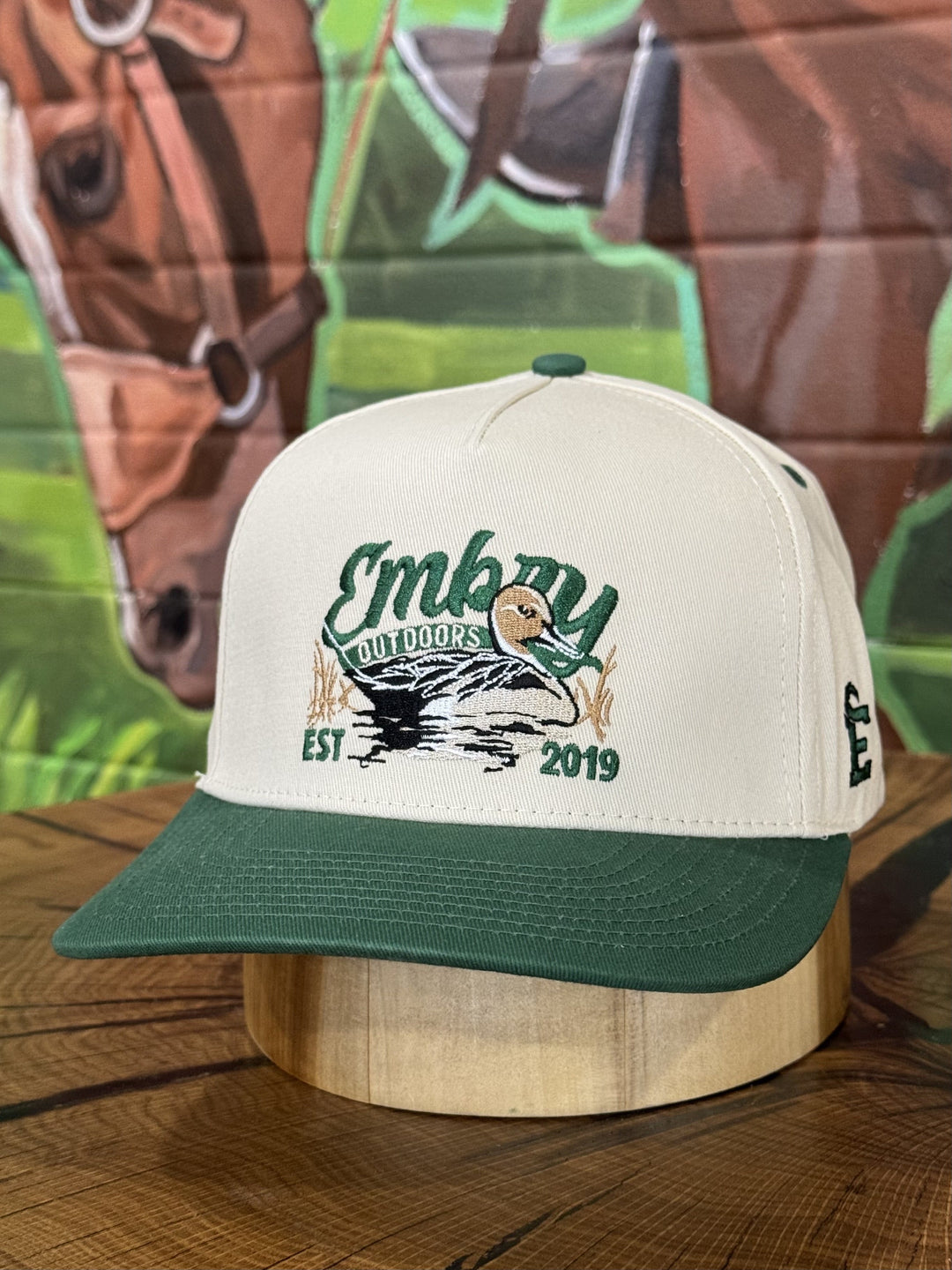 Embry Outdoors | Cream/Green Sprig Trucker Cap