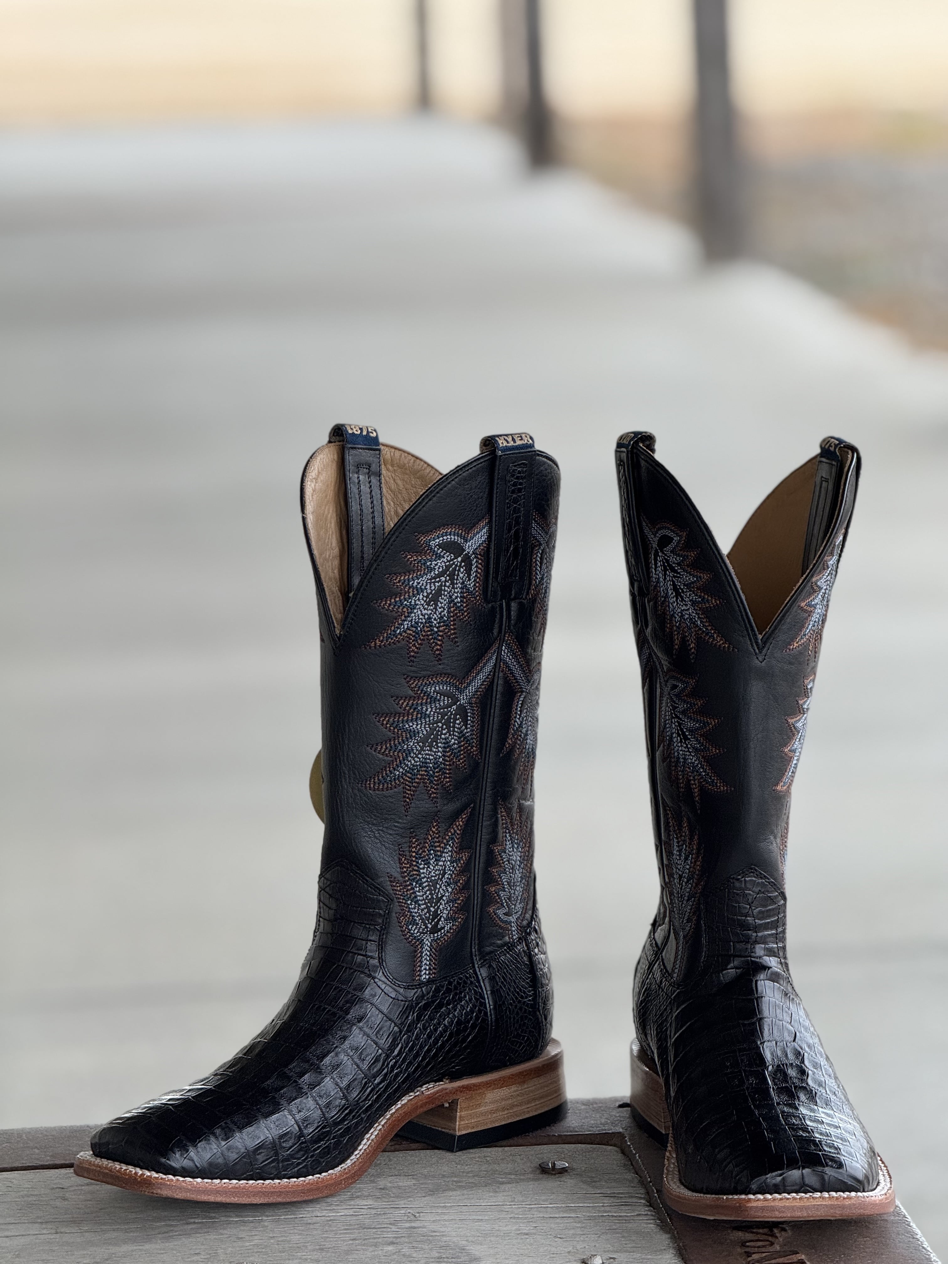 HYER Boot Co. | Russell Black Caiman Belly Boot – Outpost Western