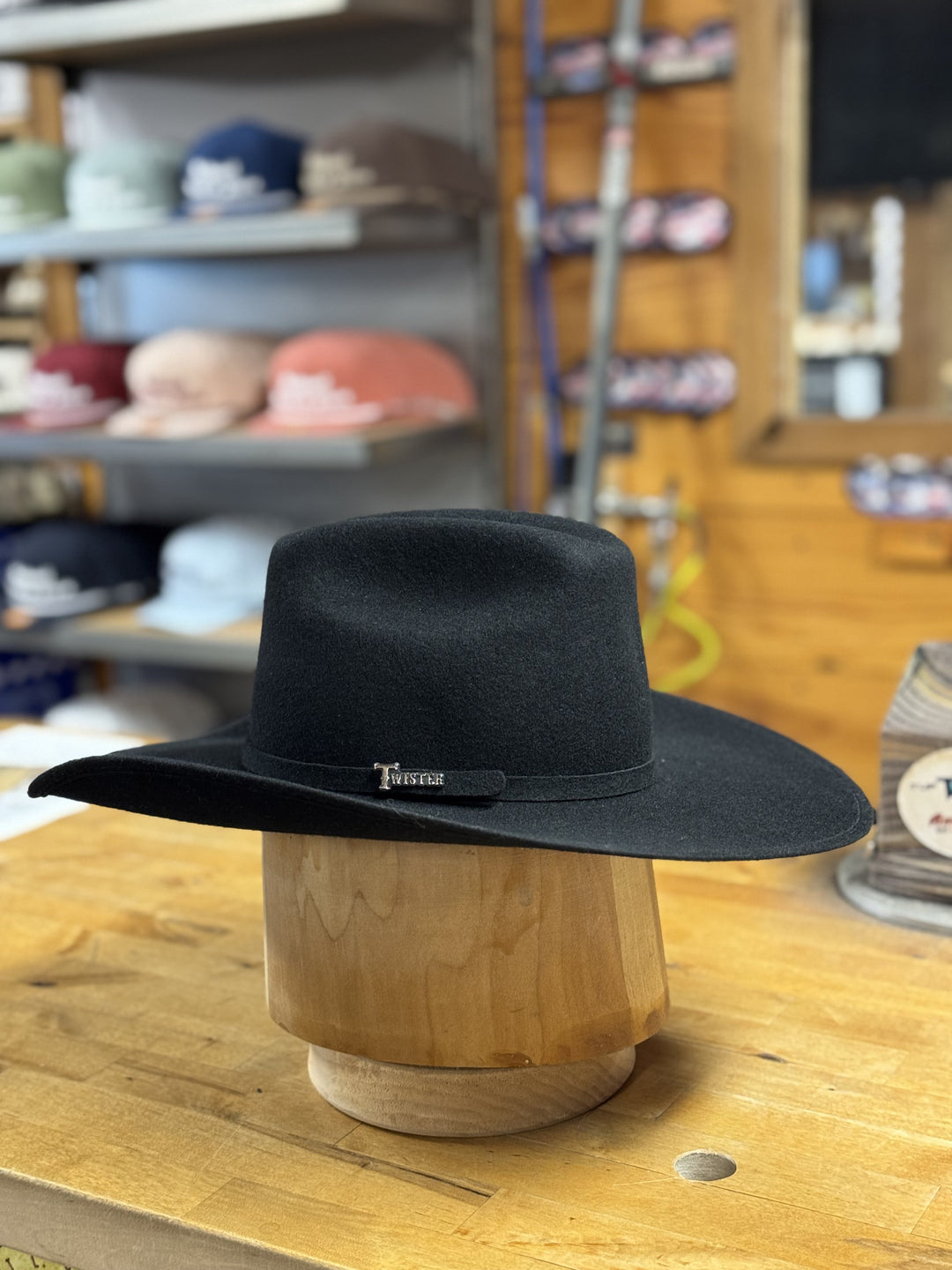 Twister | Youth Black Crushable Cowboy Hat | Side View