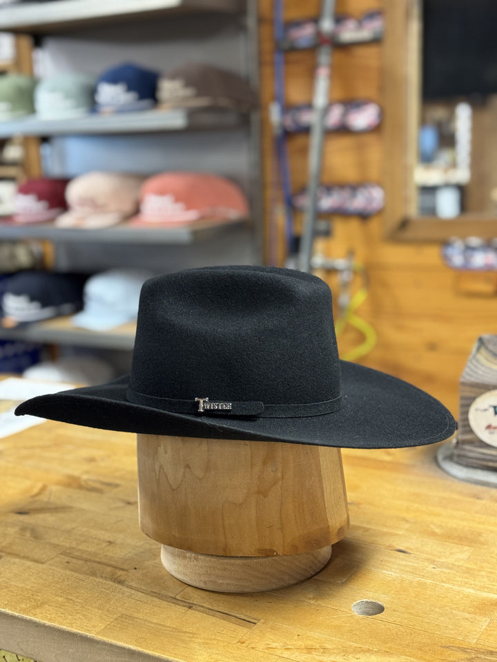Twister | Youth Black Crushable Cowboy Hat | Side View