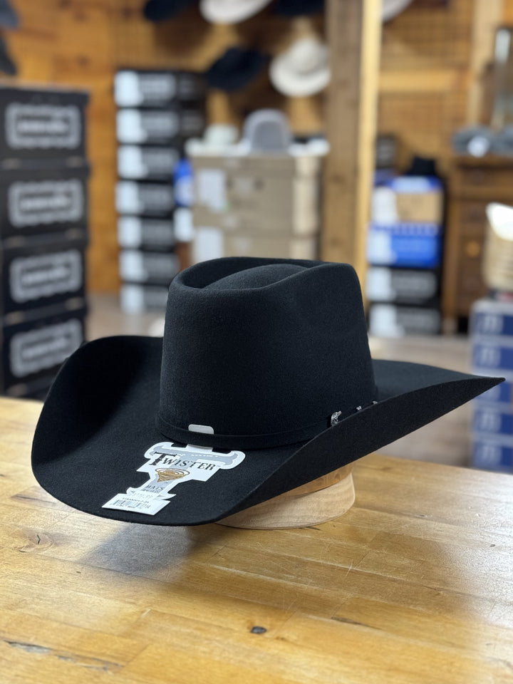 Twister | Reno Black 3X Wool Felt Hat