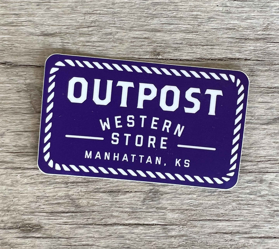 Outpost Rope Logo Sticker, purple, white