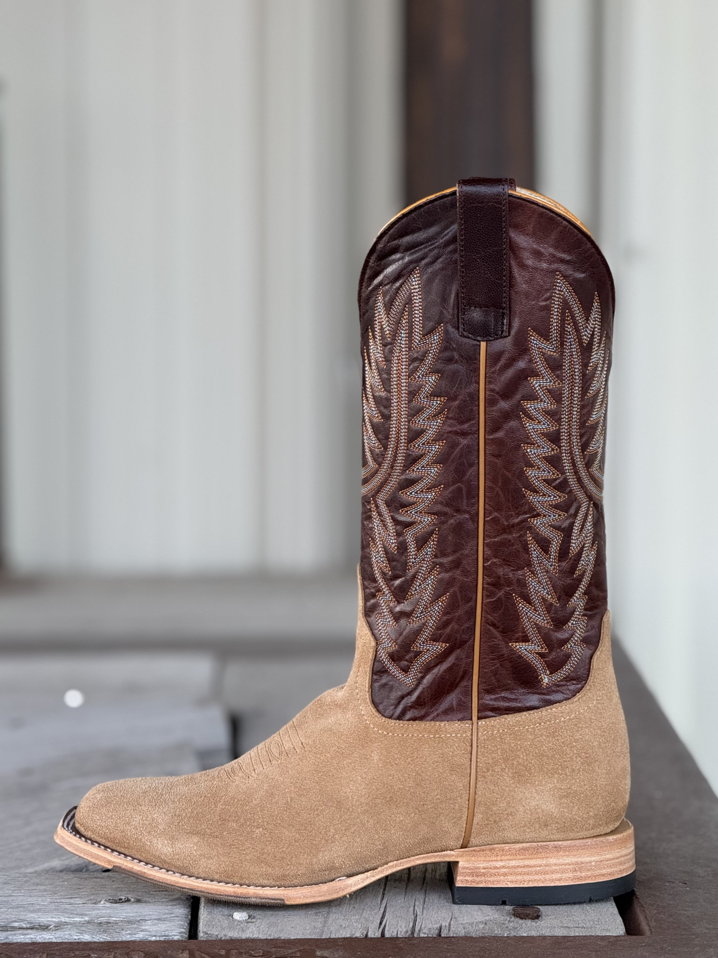 Horse Power Top Hand | Tan Crazy DB Toe Roughout Boot – Outpost