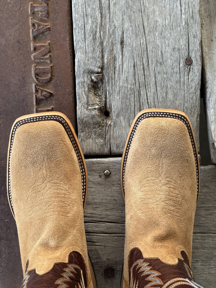Horse Power Top Hand  | Tan Crazy Roughout Boot | Toe View