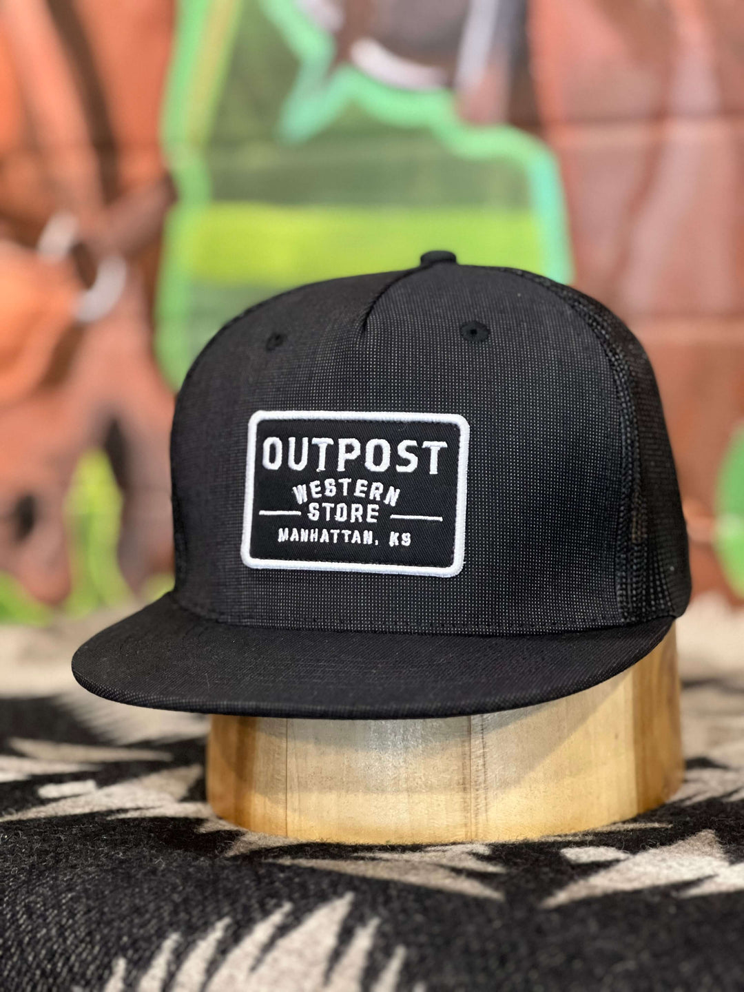 Outpost 5 Panel Patch Trucker Cap | Suit Black/Black