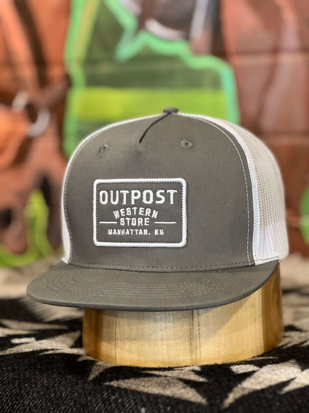 Outpost 5 Panel Patch Trucker Cap | Charcoal/White