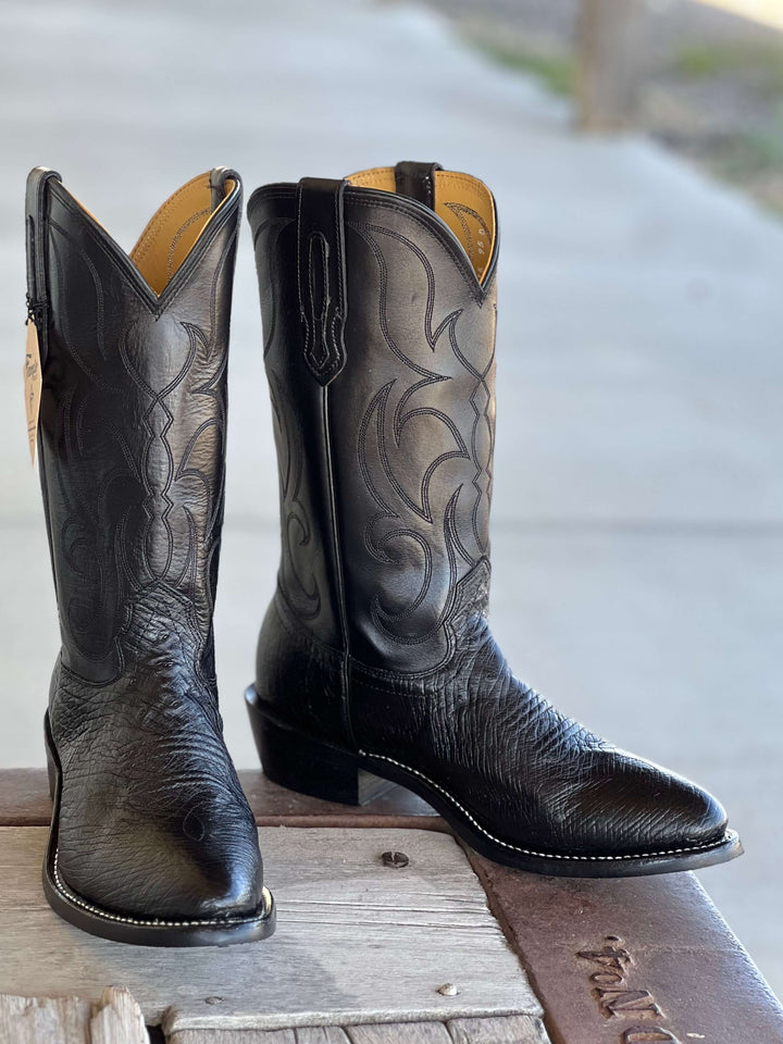 Fenoglio Boot Co. | Black Smooth Ostrich Boot