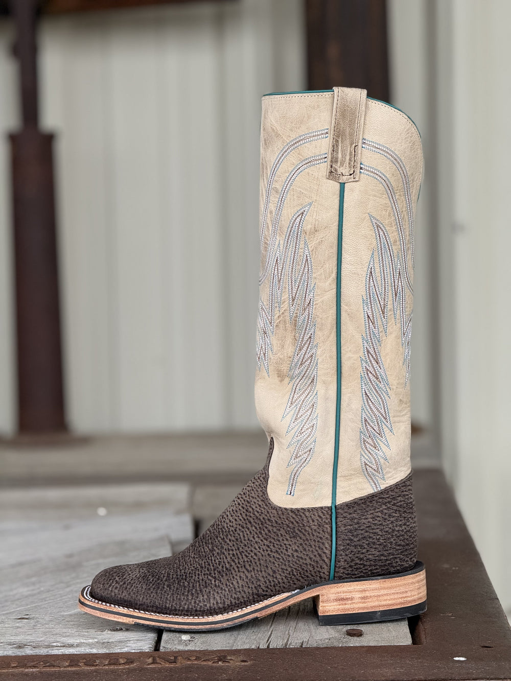 Olathe Boot Co. | Charcoal Boar Tall Top Boot | Side View