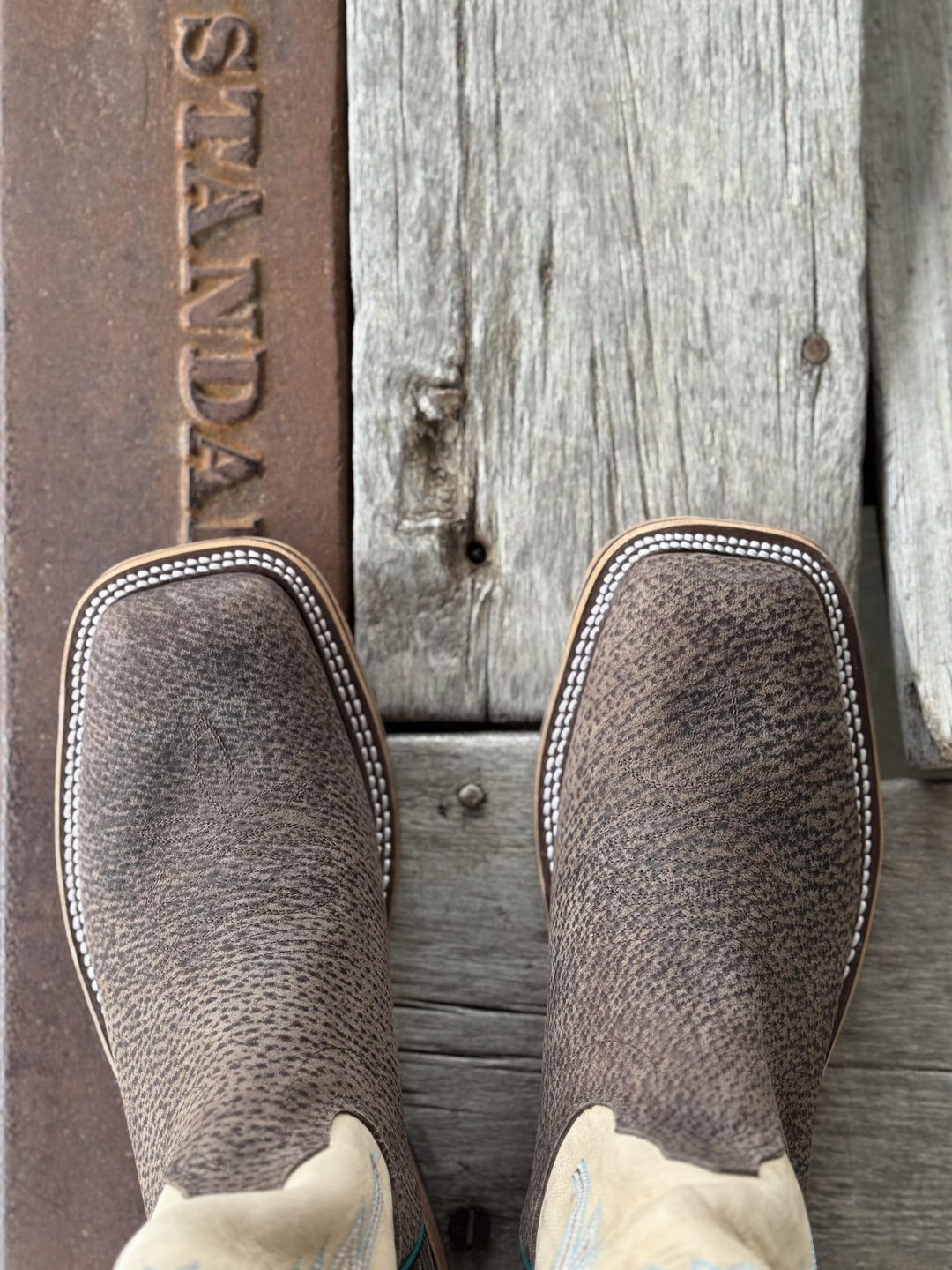 Olathe Boot Co. | Charcoal Boar Tall Top Boot | Toe View