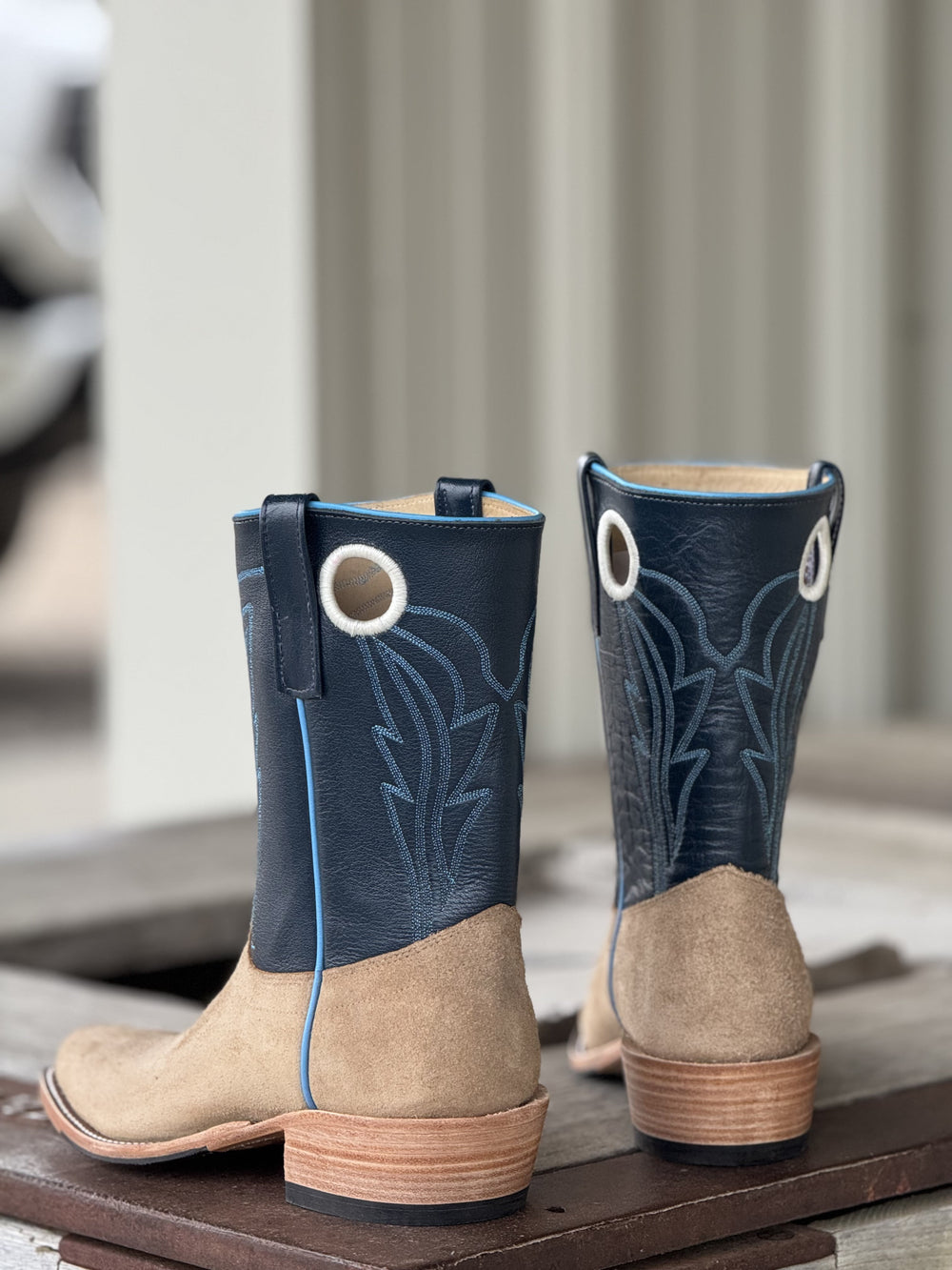 Olathe Boot Co. | Mesquite Beeswax Roughout 10" Boot | Back View