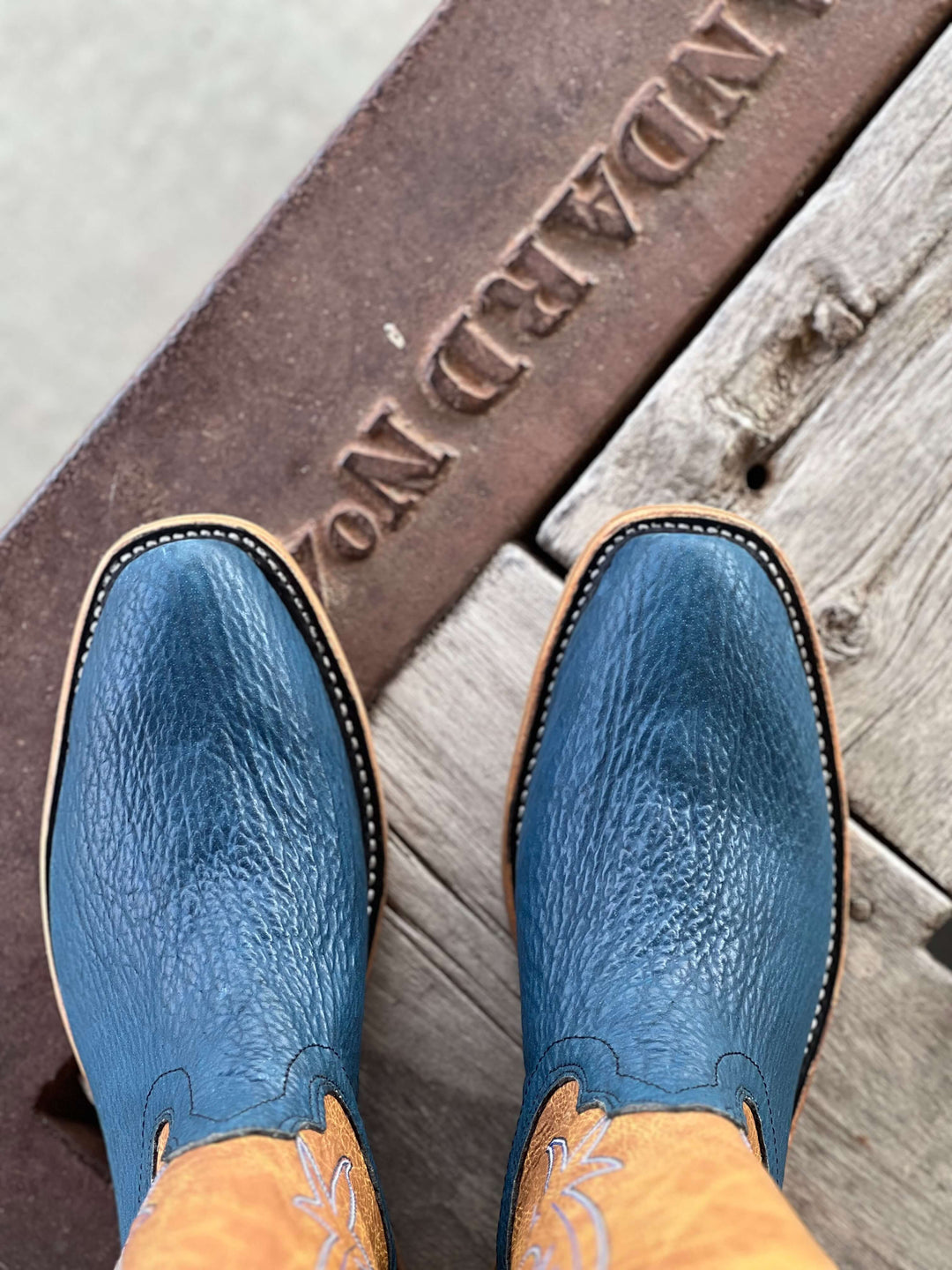 Fenoglio Boot Co. | Blue Shark Boot | Toe View