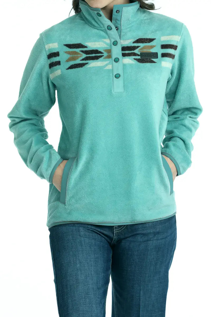 Cinch | Ladies Turquoise Polar Fleece Pullover