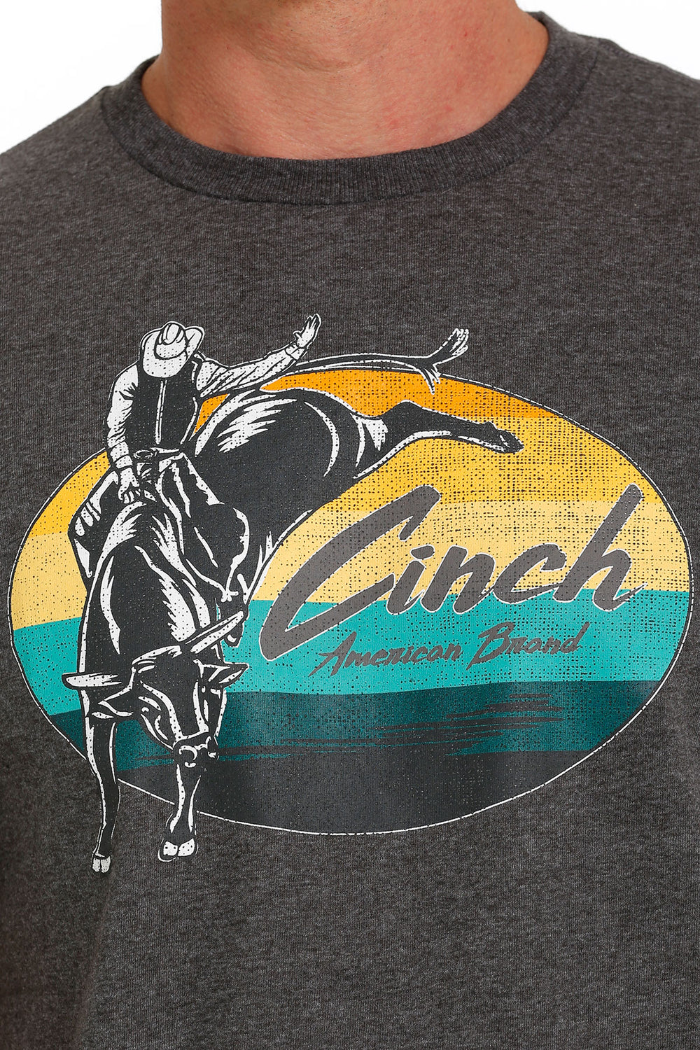 screen print detail Cinch | Athletic Grey Logo Tee